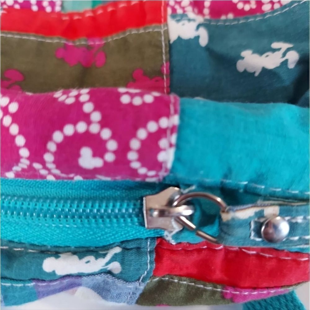 Disney Parks Patchwork Mickey Mouse Quilted Multi-Colored Madras Mini Backpack - Picture 8 of 8